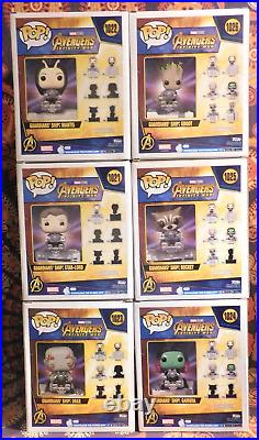 6 Funko POP! Marvel GUARDIAN'S SHIP STARLORD MANTIS GAMORA DRAX ROCKET GROOT