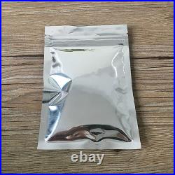 Silver Seal Aluminum Foil Mylar Flat Bags Reclosable Pouches Retail Packaging
