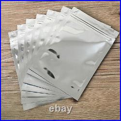 Silver Seal Aluminum Foil Mylar Flat Bags Reclosable Pouches Retail Packaging
