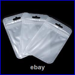 White Clear Resealable for Zip Plastic Retail Lock Package Bags With Hang Hole